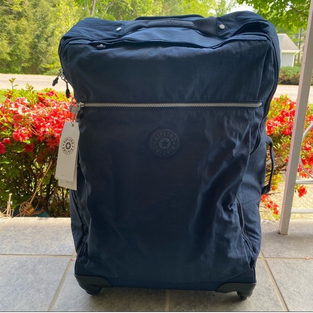 Kipling NWT Dark Blue large Rolling Travel Bag suitcase 29inch